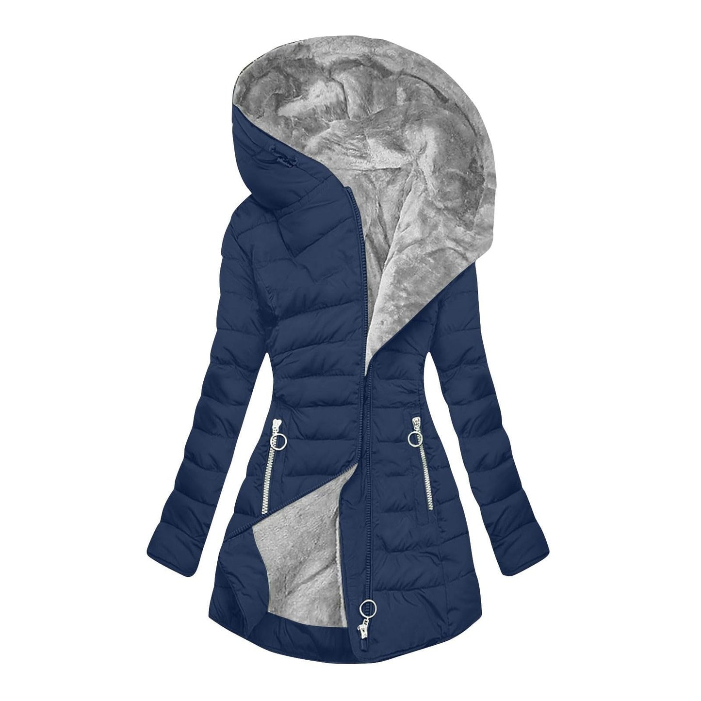 Hooded long-sleeved warm and velvet cotton jacket Accent Plus