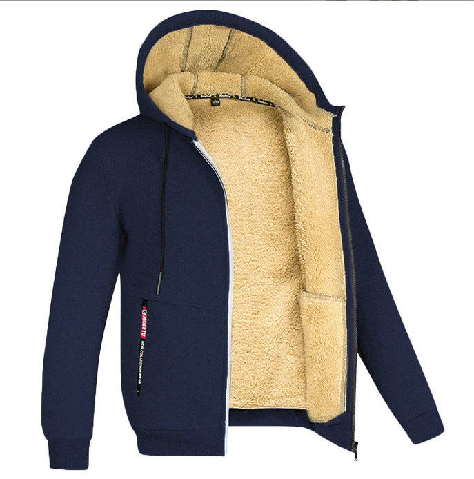 Lamb Fleece Thickened Sports Casual Thickened Hooded Jacket Best YouTube Store