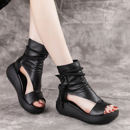 Vintage PU Leather Women’s Summer Roman Sandals Best YouTube Store