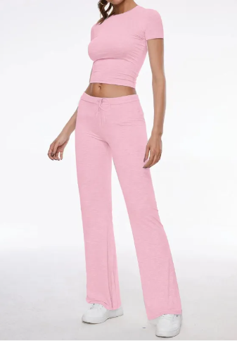 Casual Solid Color T-Shirt & Pants Set LuxuryLifeWay Online Store