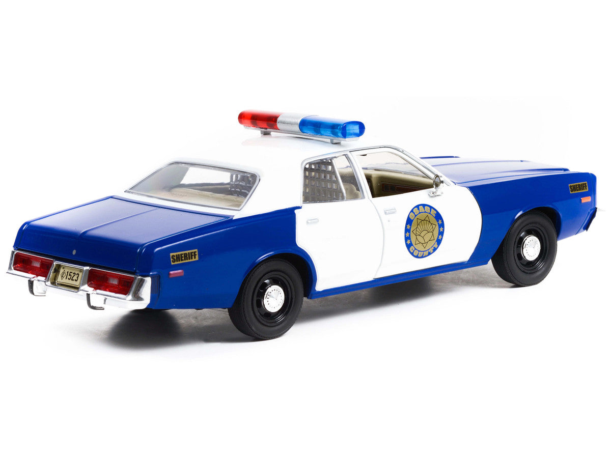1975 Plymouth Fury "Osage County Sheriff" Blue and White 1/24 Diecast Model Car by Greenlight Greenlight