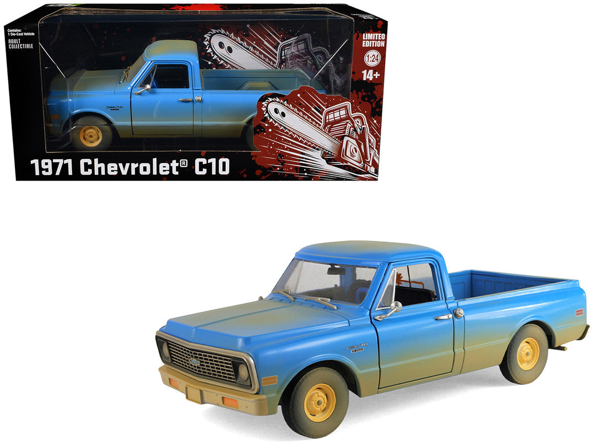 1971 Chevrolet C-10 Pickup Truck Blue (Dirty Version) "Hollywood Greatest Hits" Series 1/24 Diecast Model Car by Greenlight-2