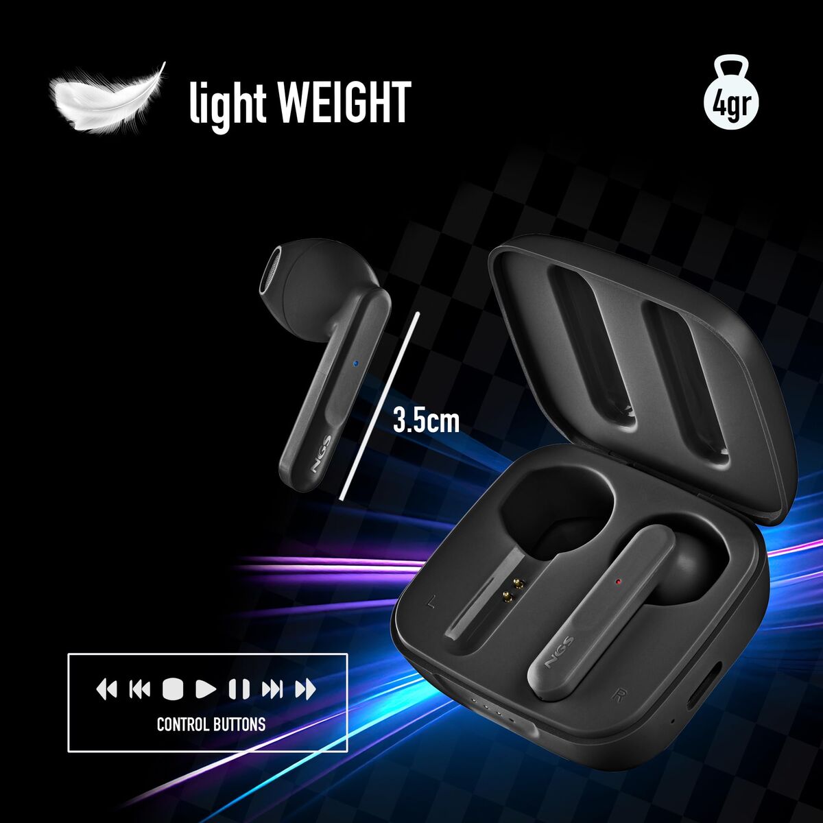 Headphone with Microphone NGS ARTICAMOVEBLACK Black-16