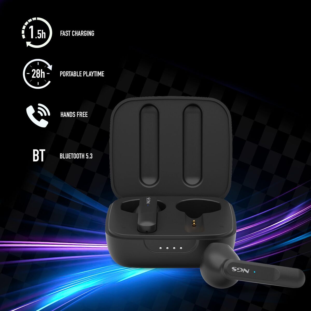 Headphone with Microphone NGS ARTICAMOVEBLACK Black-10