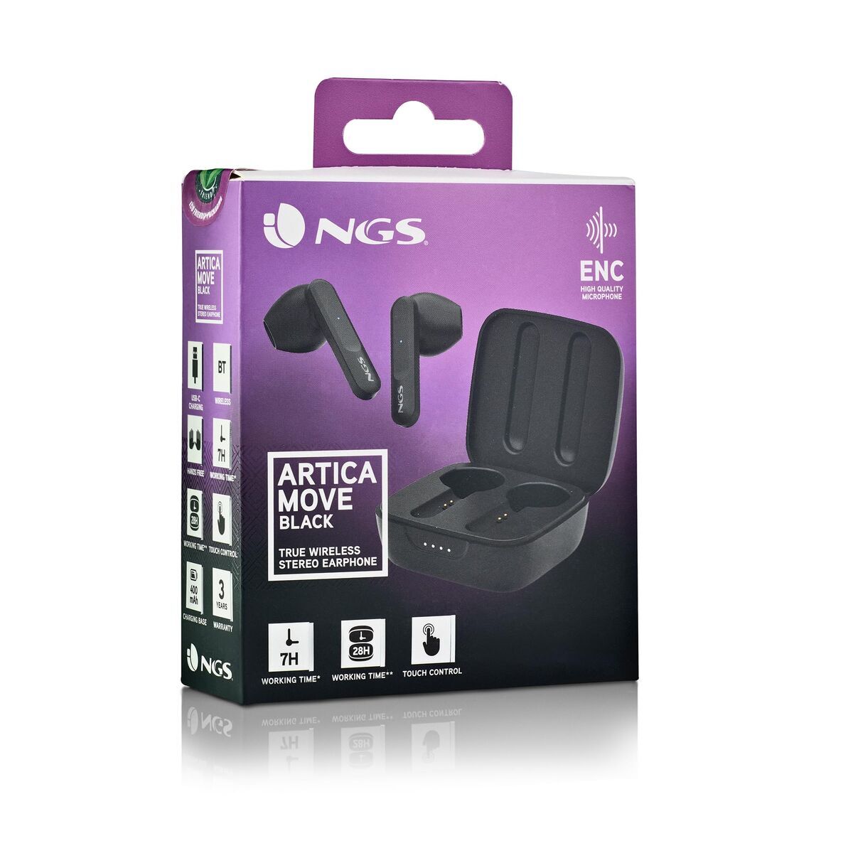 Headphone with Microphone NGS ARTICAMOVEBLACK Black-7