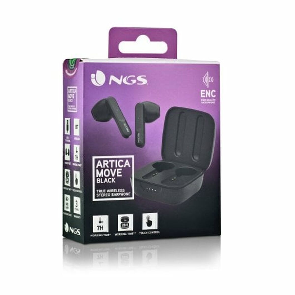 Headphone with Microphone NGS ARTICAMOVEBLACK Black-29