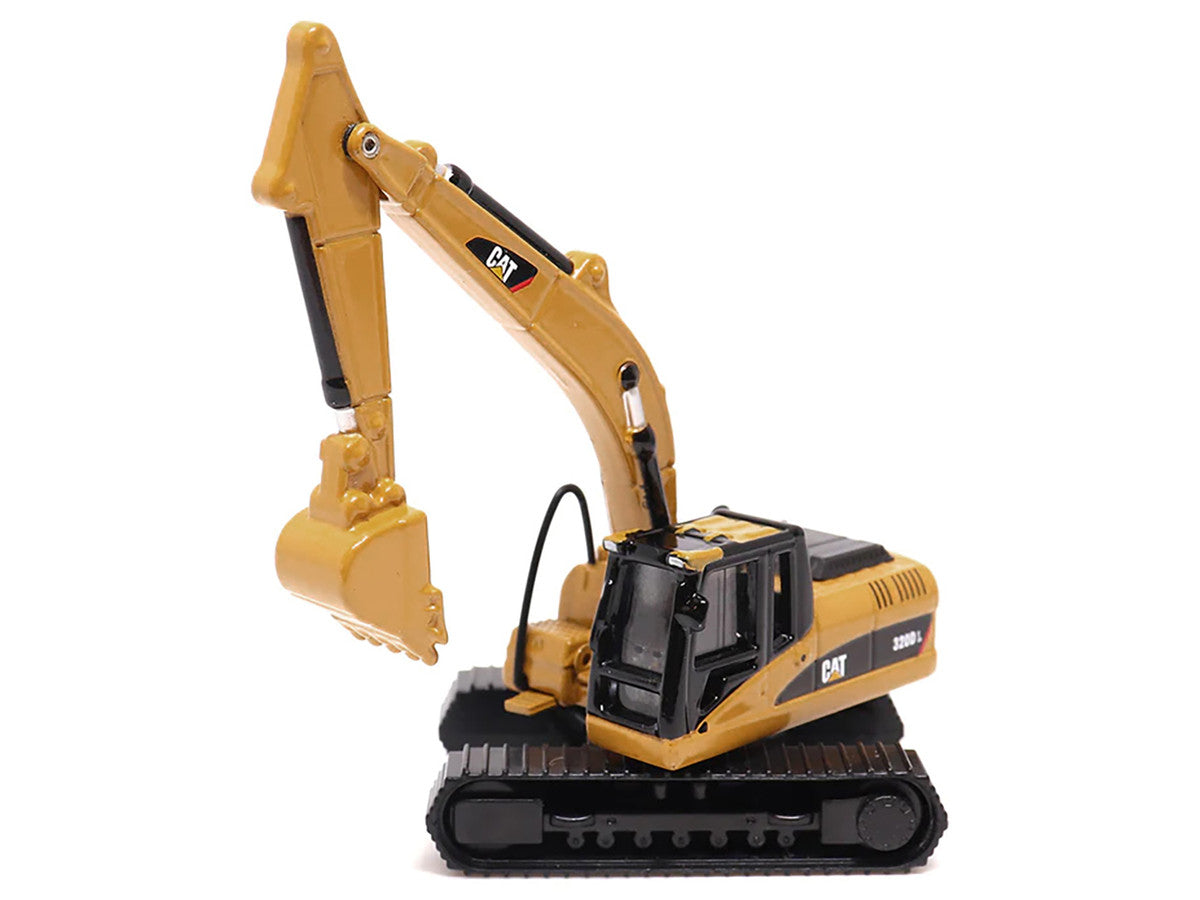 Kenworth T880 SBFS Sleeper Tandem Tractor Black with Lowboy Trailer and CAT 320D L Hydraulic Excavator Yellow 1/87 (HO) Diecast Model by Diecast Masters-4