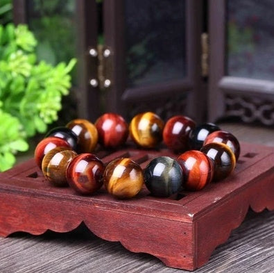 Tiger Eye Bracelet Natural Crystal Stone Buddha Bead Bracelet LadyShow.Store