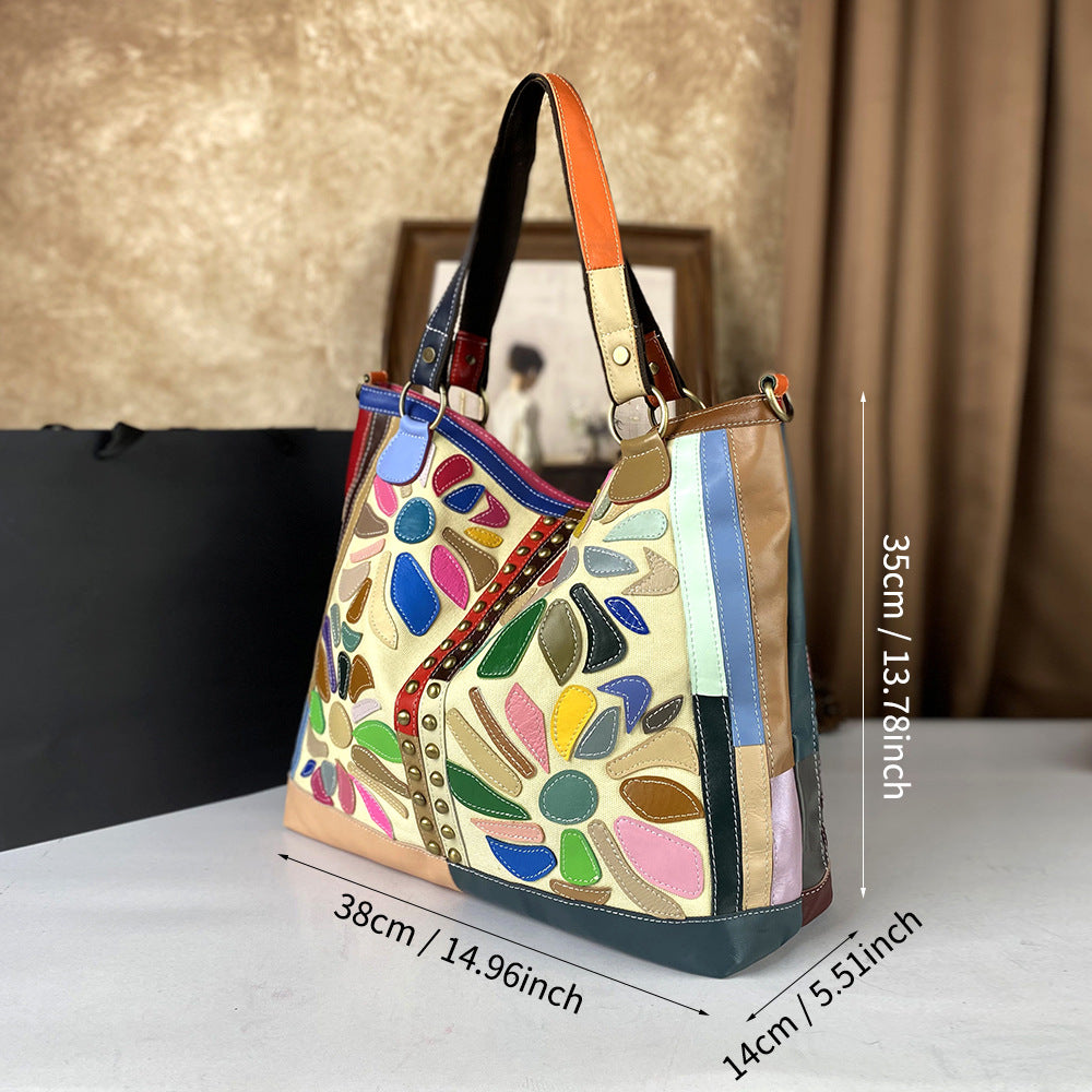 Womens Large-Capacity Crossbody Bag Made From Genuine Leather With A Nautical-Style Design LadyShow.Store