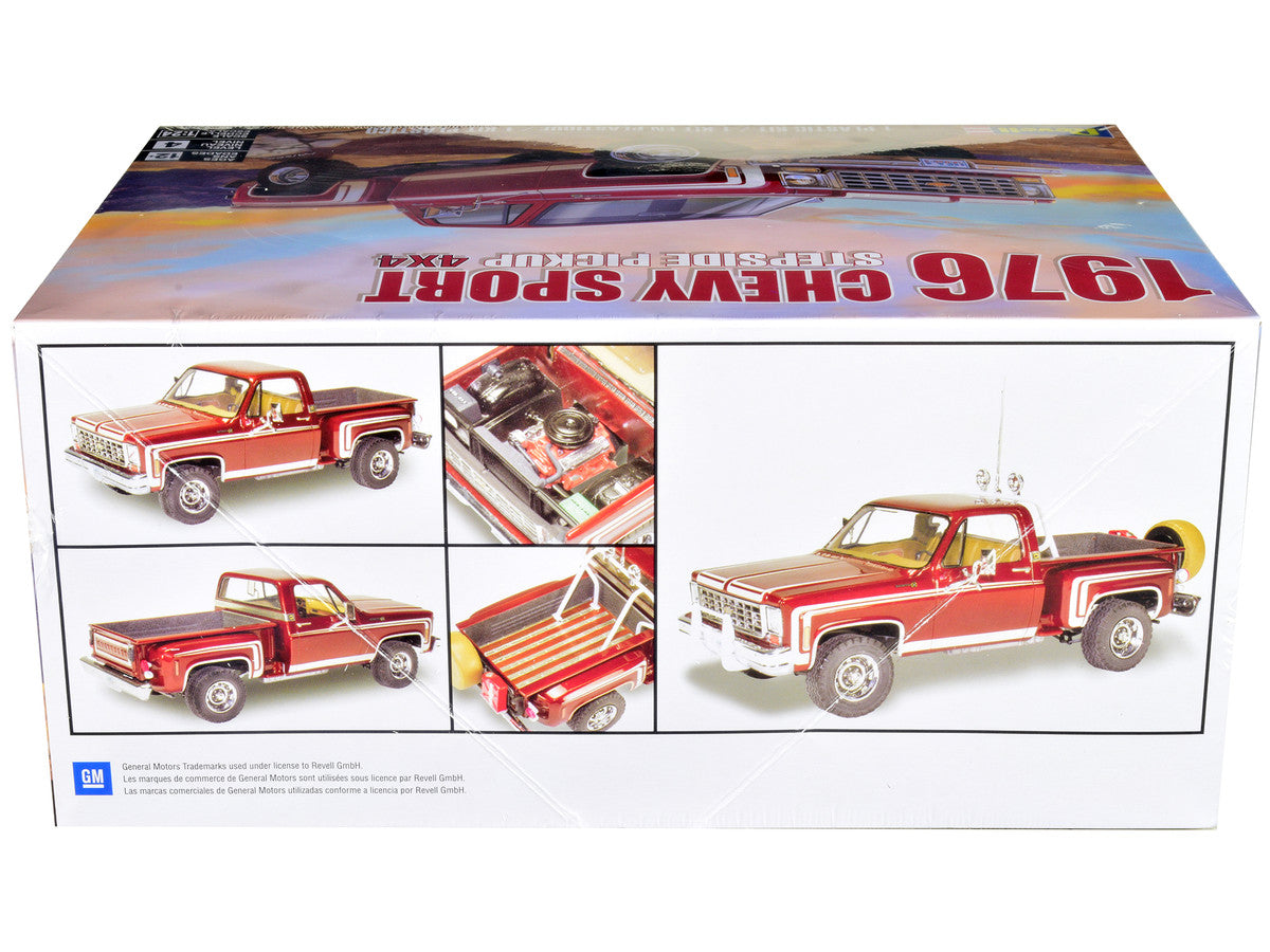 Level 4 Model Kit 1976 Chevrolet Sports Stepside 4x4 Pickup Truck 1/24 Scale Model by Revell Revell