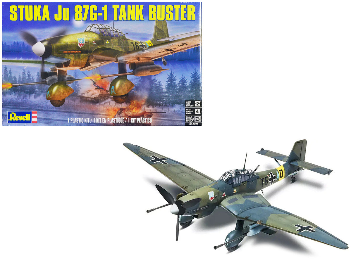Level 4 Model Kit Junkers STUKA JU 87G-1 Tank Buster Bomber Aircraft 1/48 Scale Model by Revell Revell