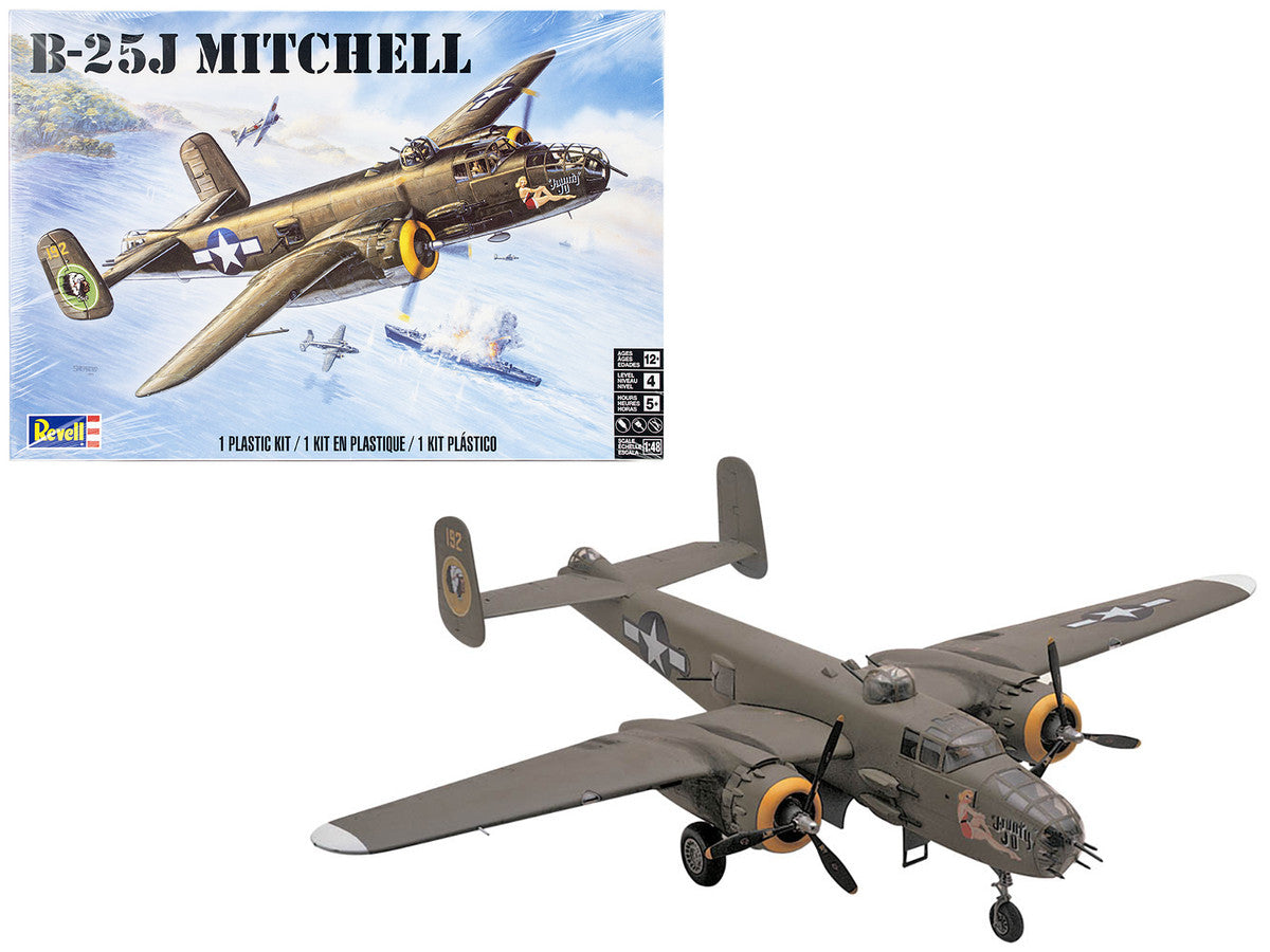 Level 4 Model Kit B-25J Mitchell Medium Bomber Plane 1/48 Scale Model by Revell Revell