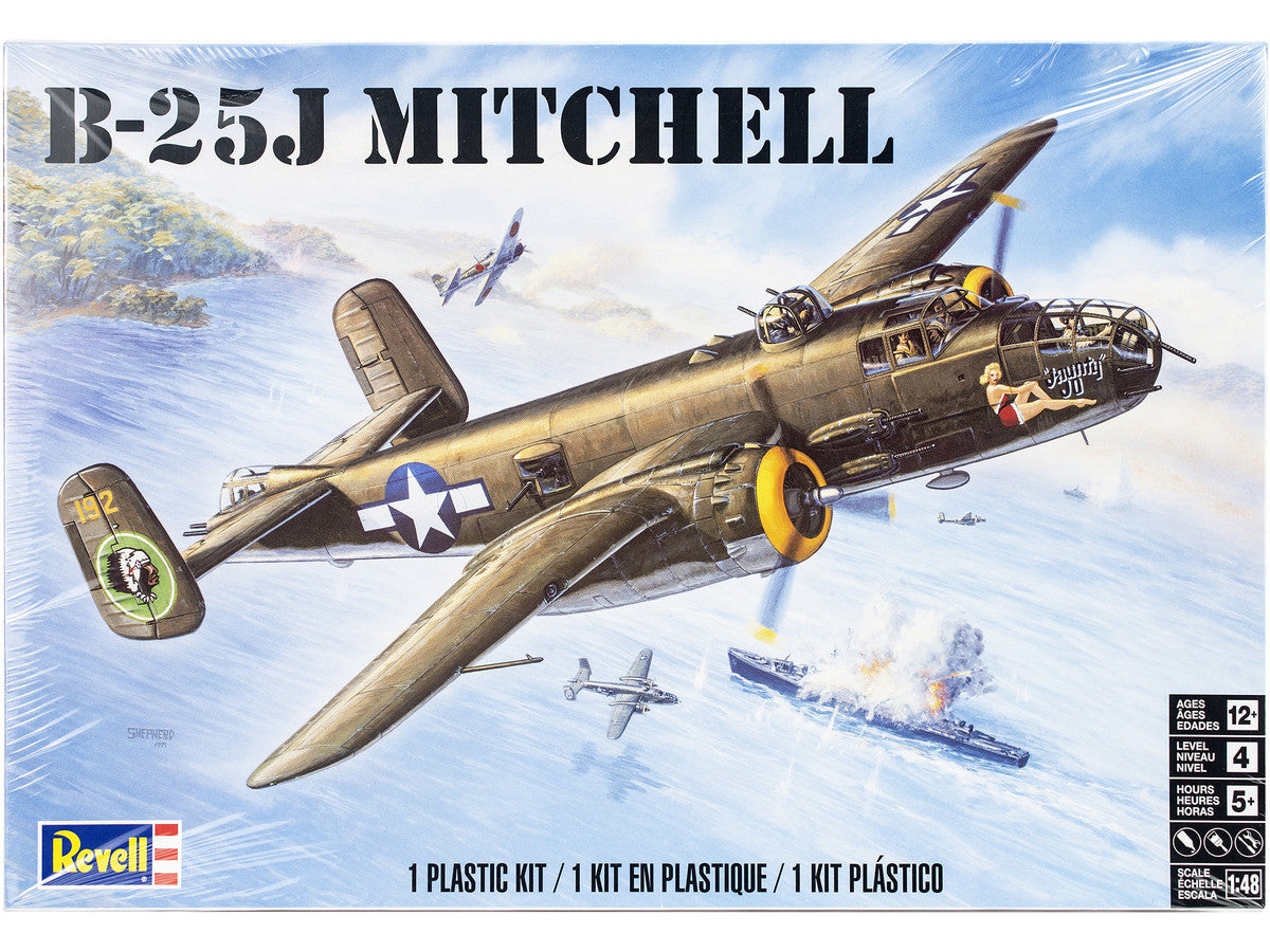 Level 4 Model Kit B-25J Mitchell Medium Bomber Plane 1/48 Scale Model by Revell Revell