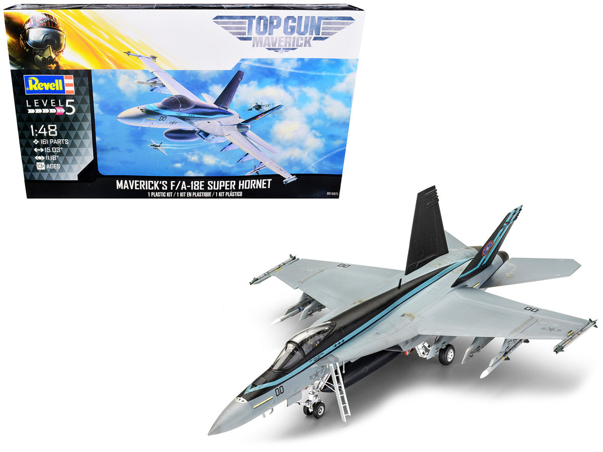 Level 5 Model Kit Maverick's F/A-18E Super Hornet Jet "Top Gun: Maverick" (2022) Movie 1/48 Scale Model by Revell Revell