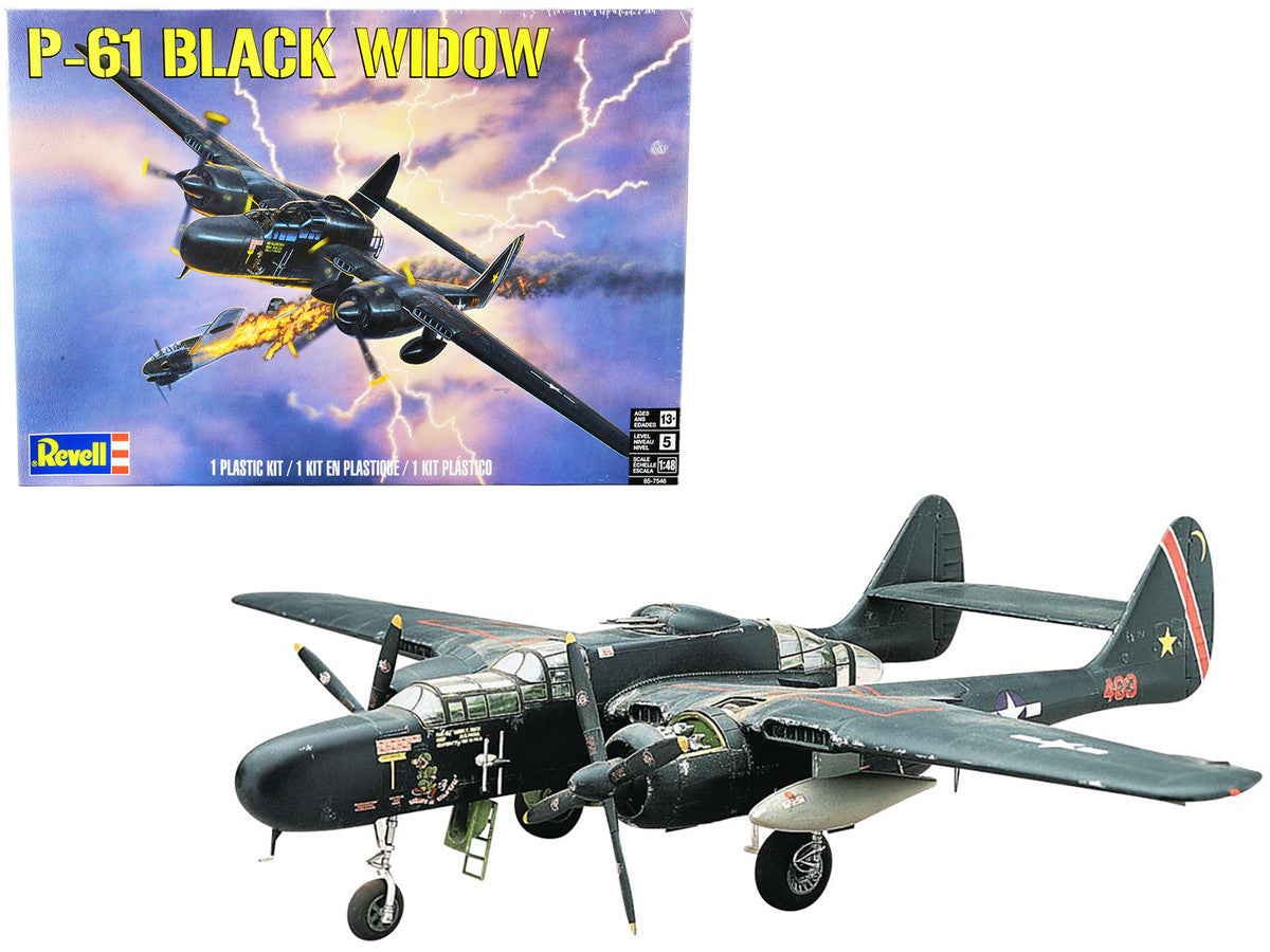 Level 5 Model Kit P-61 Black Widow Fighter Plane 1/48 Scale Model by Revell Revell