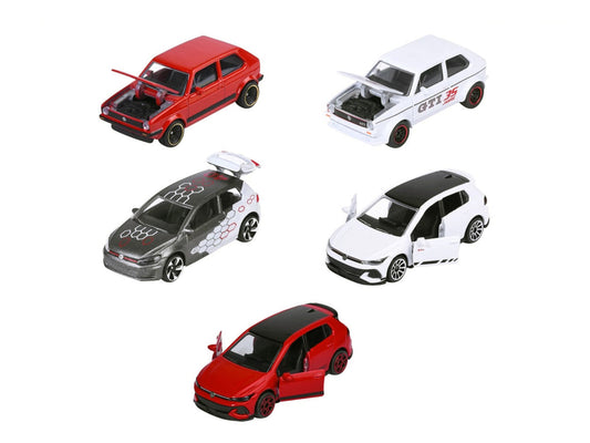 "Volkswagen Gold GTI" 5 Piece Set 1/64 Diecast Model Cars by Majorette Majorette