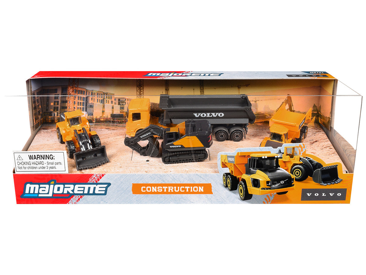 "Volvo Construction" (2026) 4 Piece Set 1/64 Diecast Model Cars by Majorette Majorette