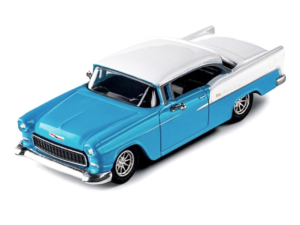 1955 Chevrolet Bel Air Blue and White "Collection" Series 1/64 Diecast Model Car by Majorette Majorette
