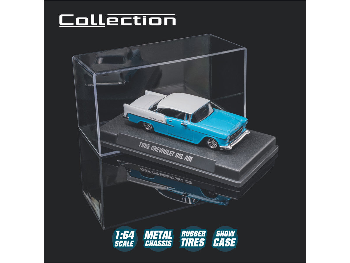 1955 Chevrolet Bel Air Blue and White "Collection" Series 1/64 Diecast Model Car by Majorette Majorette