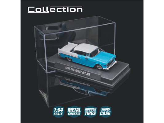 1955 Chevrolet Bel Air Blue and White "Collection" Series 1/64 Diecast Model Car by Majorette Majorette