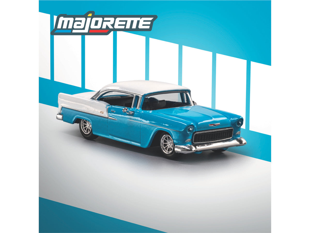 1955 Chevrolet Bel Air Blue and White "Collection" Series 1/64 Diecast Model Car by Majorette Majorette