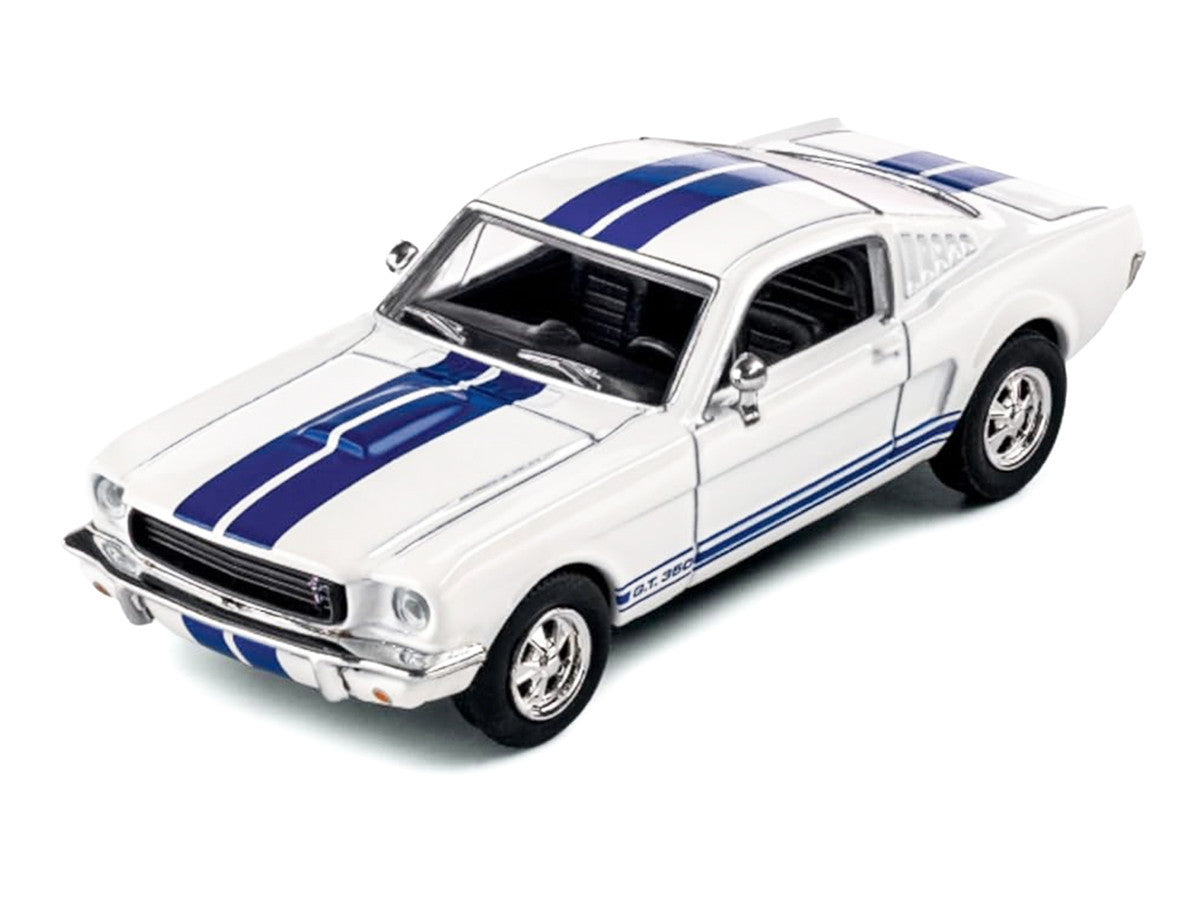 1965 Shelby GT350 White with Blue Stripes "Collection" Series 1/64 Diecast Model Car by Majorette Majorette