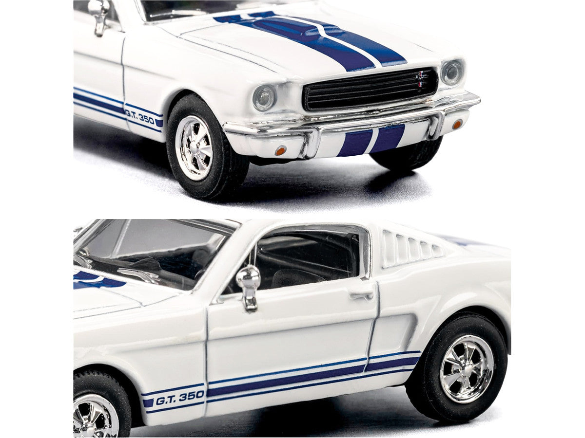 1965 Shelby GT350 White with Blue Stripes "Collection" Series 1/64 Diecast Model Car by Majorette Majorette