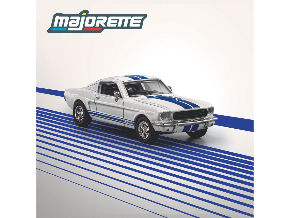 1965 Shelby GT350 White with Blue Stripes "Collection" Series 1/64 Diecast Model Car by Majorette Majorette