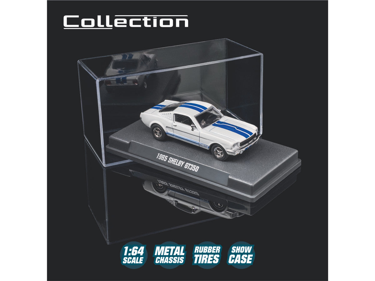 1965 Shelby GT350 White with Blue Stripes "Collection" Series 1/64 Diecast Model Car by Majorette Majorette