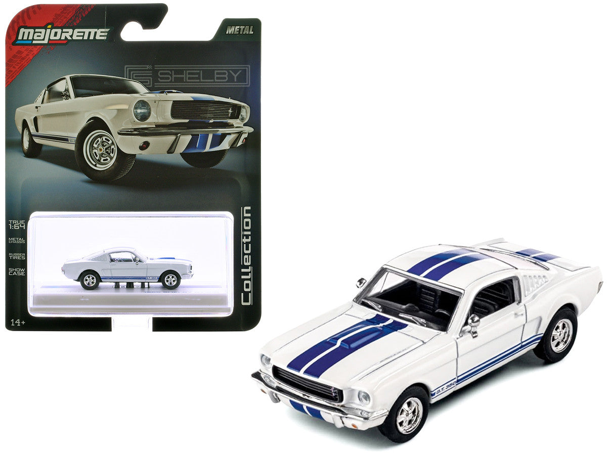 1965 Shelby GT350 White with Blue Stripes "Collection" Series 1/64 Diecast Model Car by Majorette Majorette