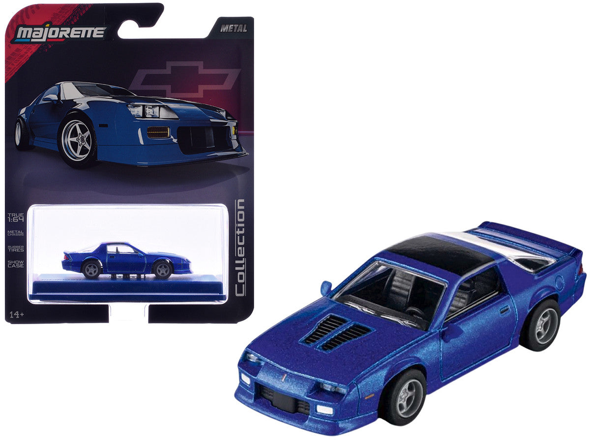 1985 Chevrolet Camaro Blue Metallic with Black Top "Collection" Series 1/64 Diecast Model Car by Majorette Majorette