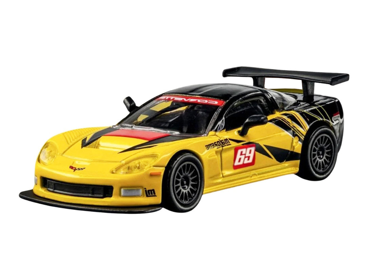 2005 Chevrolet Corvette C6R #69 Yellow and Black "Collection" Series 1/64 Diecast Model Car by Majorette Majorette