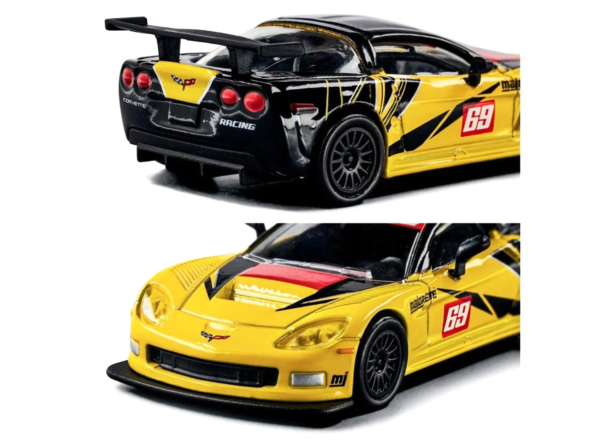 2005 Chevrolet Corvette C6R #69 Yellow and Black "Collection" Series 1/64 Diecast Model Car by Majorette Majorette