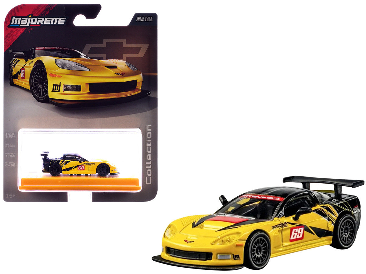 2005 Chevrolet Corvette C6R #69 Yellow and Black "Collection" Series 1/64 Diecast Model Car by Majorette Majorette