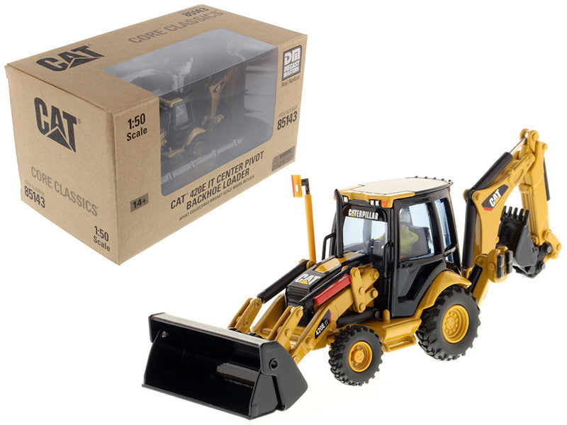 CAT Caterpillar 420E Center Pivot Backhoe Loader with Working Tools with Operator "Core Classics Series" 1/50 Diecast Model by Diecast Masters Diecast Masters