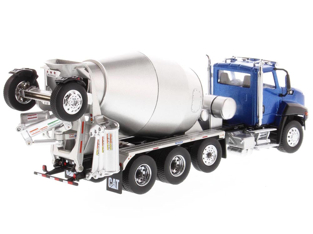 CAT Caterpillar CT660 Day Cab Tractor with McNeilus Concrete Mixer Truck Blue Metallic 1/50 Diecast Model by Diecast Masters Diecast Masters