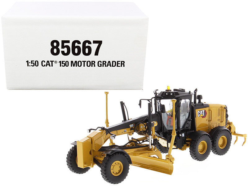CAT Caterpillar 150 Motor Grader with Operator "High Line Series" 1/50 Diecast Model by Diecast Masters-0