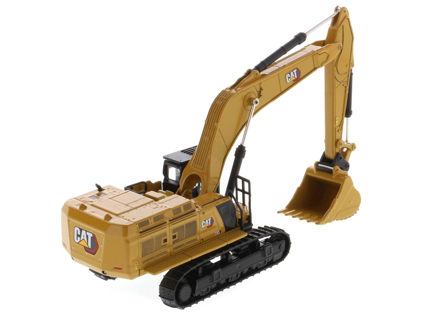 CAT Caterpillar 395 Next-Generation Hydraulic Excavator (General Purpose Version) Yellow with Additional Tools "High Line Series" 1/87 (HO) Diecast Model by Diecast Masters