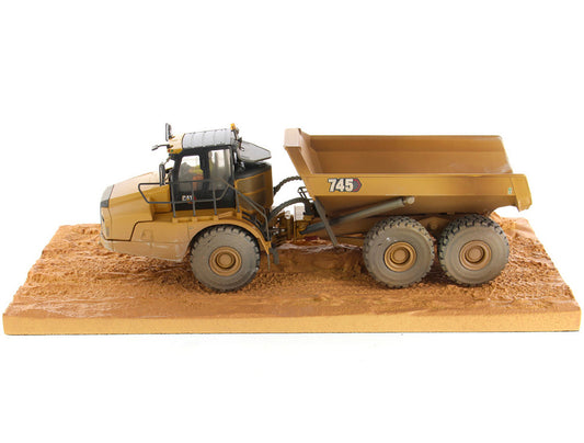 CAT Caterpillar 745 Articulated Truck with Operator (Dirty Version) "Weathered" Series 1/50 Diecast Model by Diecast Masters-1