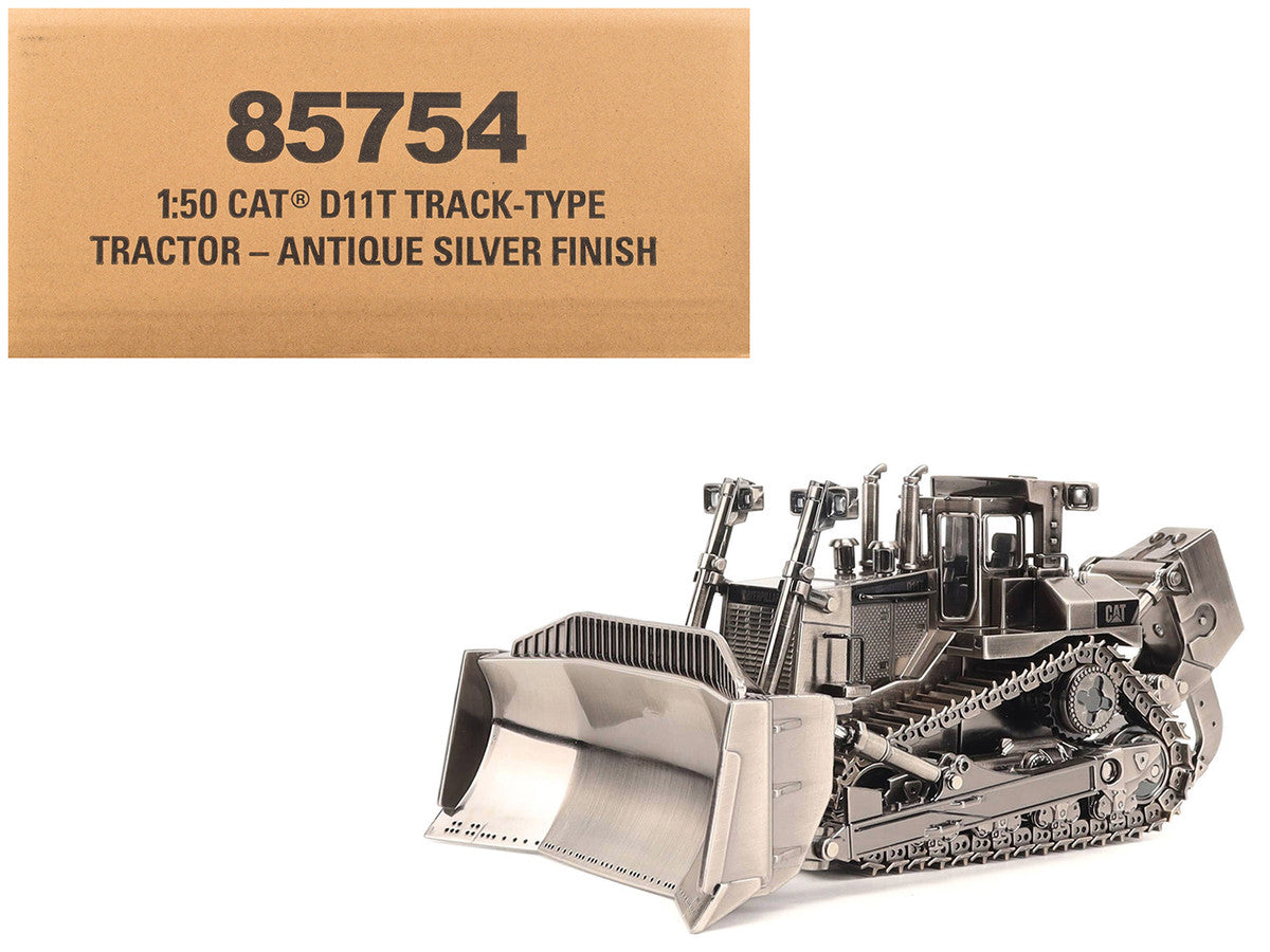 CAT Caterpillar D11T Track Type Tractor Dozer Antique Silver Finish "Commemorative Series" 1/50 Diecast Model by Diecast Masters Diecast Masters