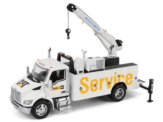 Kenworth T380 Auto-Crane Titan 85 Truck with Miller EnPak White "Transport Series" 1/50 Diecast Model by Diecast Masters Diecast Masters