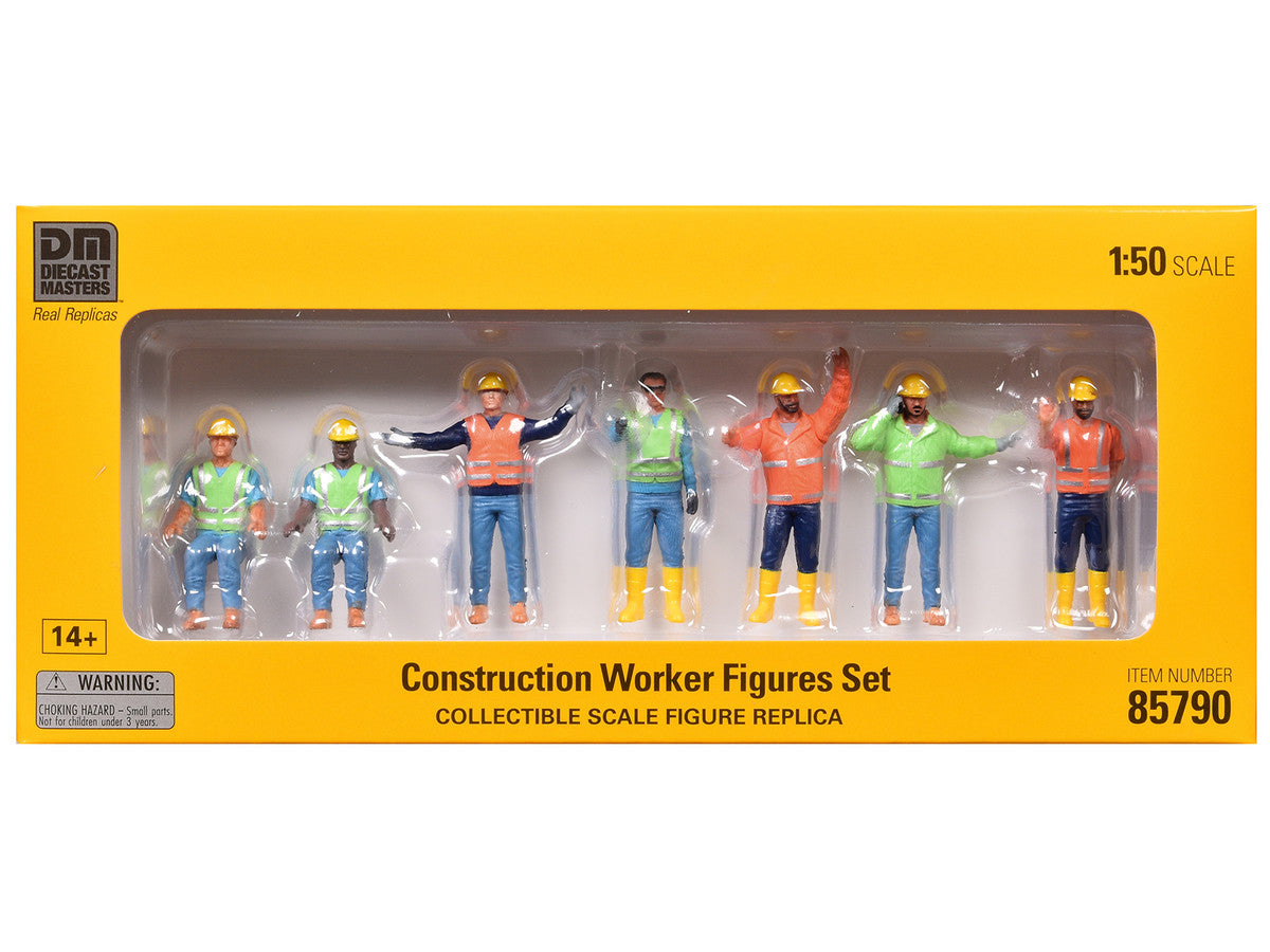 "Construction Workers" 7 Piece Figure Set for 1/50 Scale Models by Diecast Masters Diecast Masters