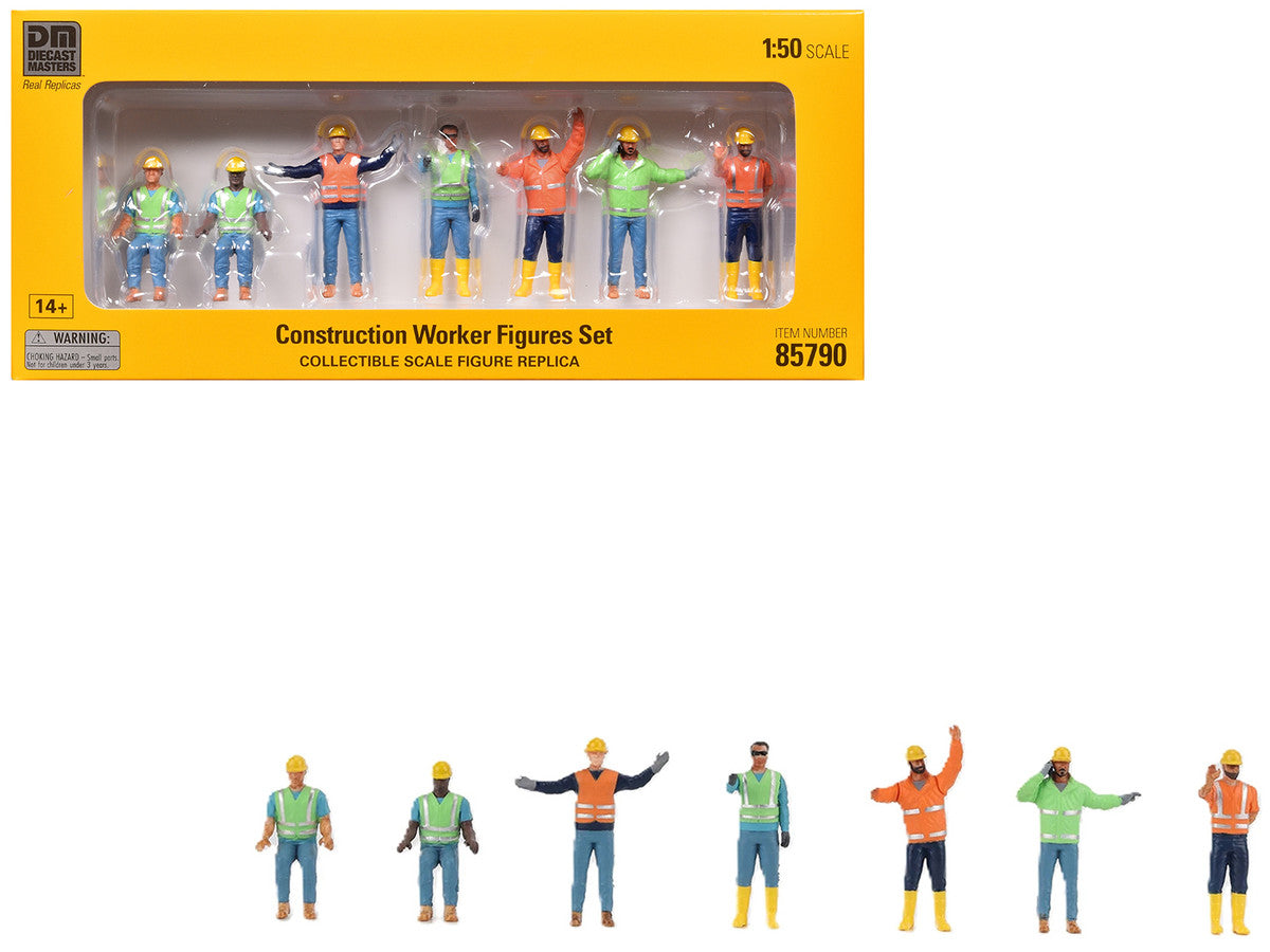 "Construction Workers" 7 Piece Figure Set for 1/50 Scale Models by Diecast Masters Diecast Masters