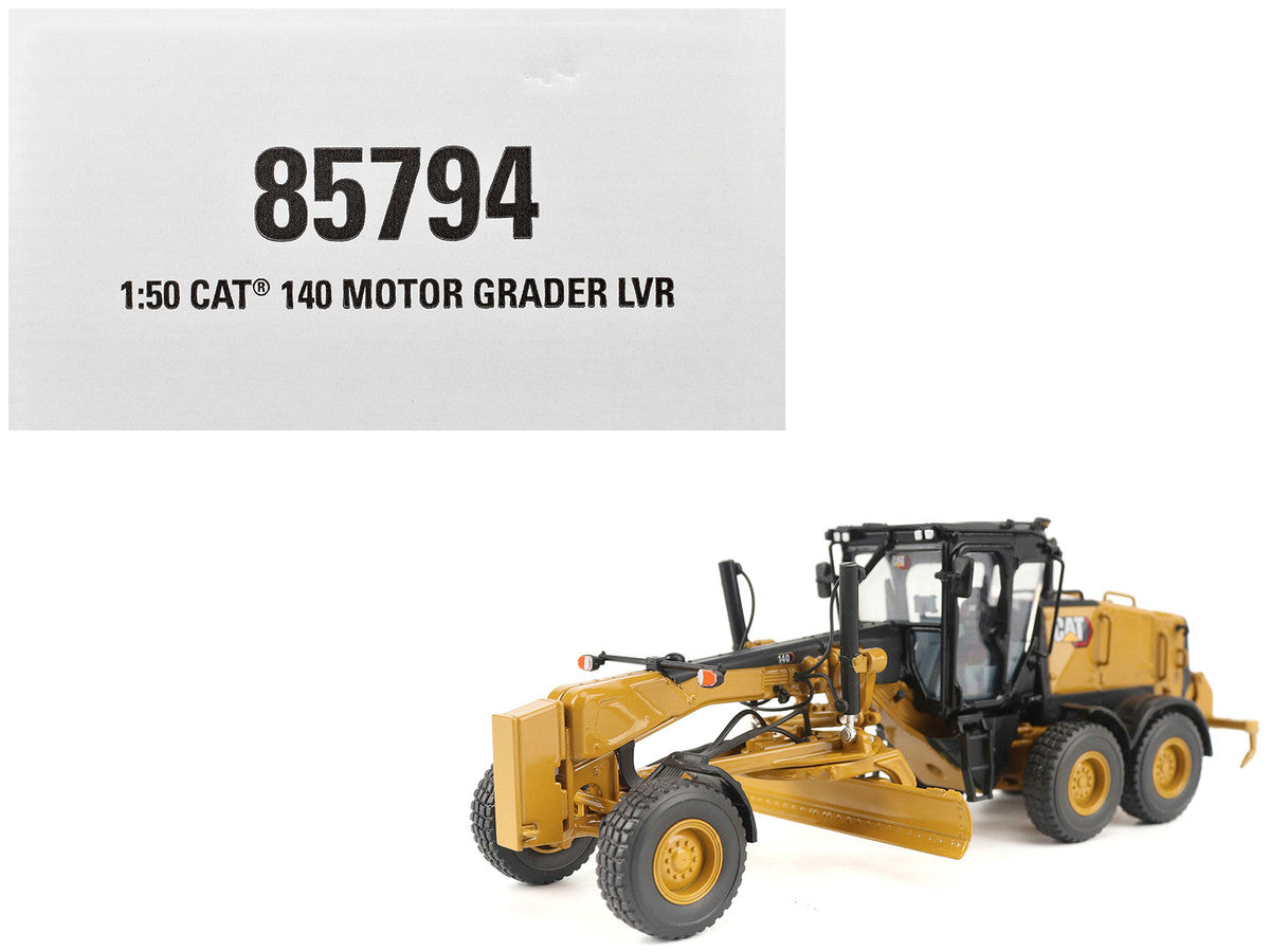 CAT Caterpillar 140 LVR Motor Grader Yellow with Black Top "High Line" Series 1/50 Diecast Model by Diecast Masters Diecast Masters