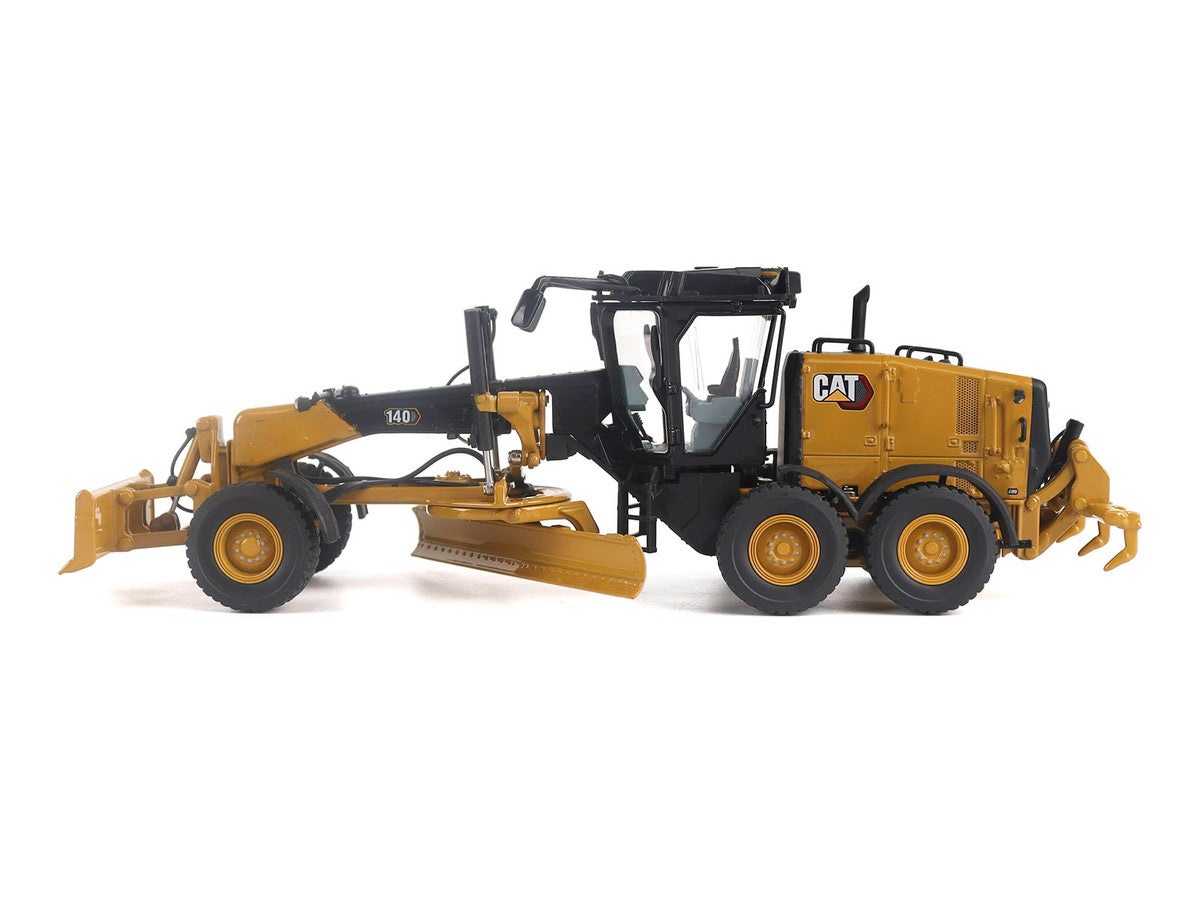 CAT Caterpillar 140 JOY Motor Grader Yellow with Black Top "High Line" Series 1/50 Diecast Model by Diecast Masters Diecast Masters