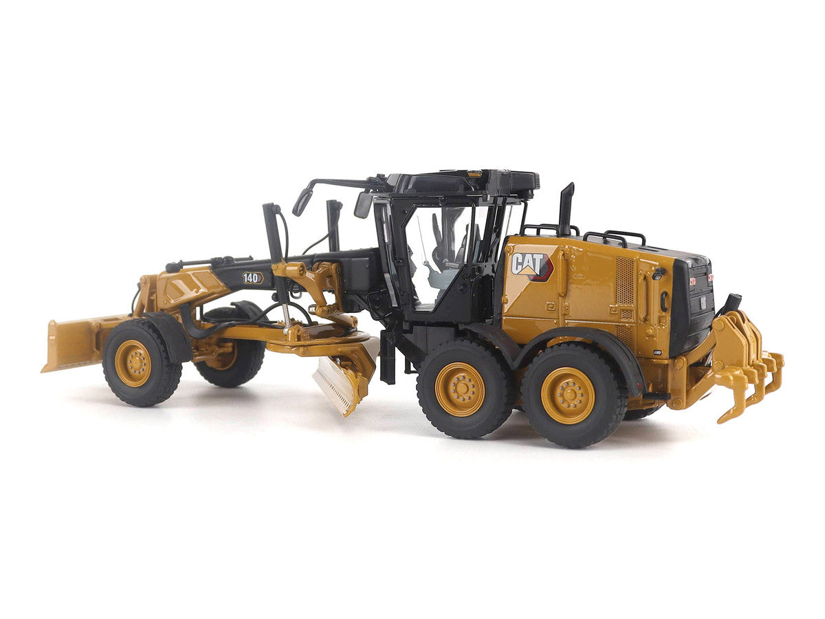 CAT Caterpillar 140 JOY Motor Grader Yellow with Black Top "High Line" Series 1/50 Diecast Model by Diecast Masters Diecast Masters