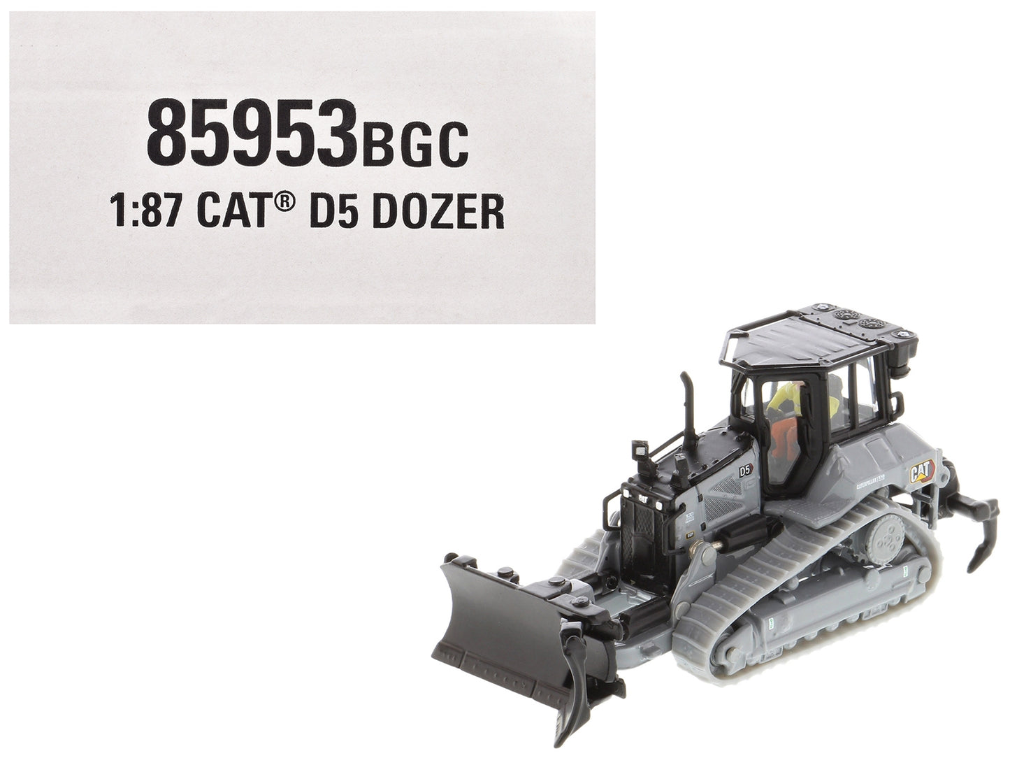CAT Caterpillar D5 Track-Type Dozer "Centennial" Gray with Operator "High Line Series" 1/87 (HO) Diecast Model by Diecast Masters