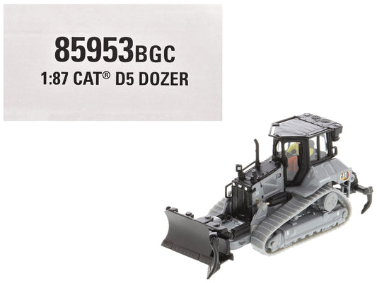 CAT Caterpillar D5 Track-Type Dozer "Centennial" Gray with Operator "High Line Series" 1/87 (HO) Diecast Model by Diecast Masters