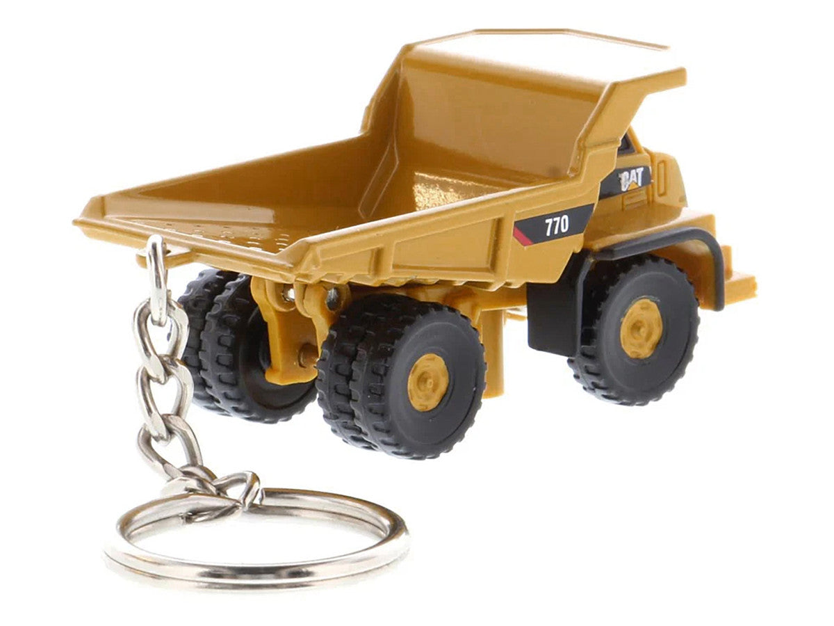 CAT Caterpillar 770 Off-Highway Truck Keychain Yellow Diecast Model by Diecast Masters Diecast Masters