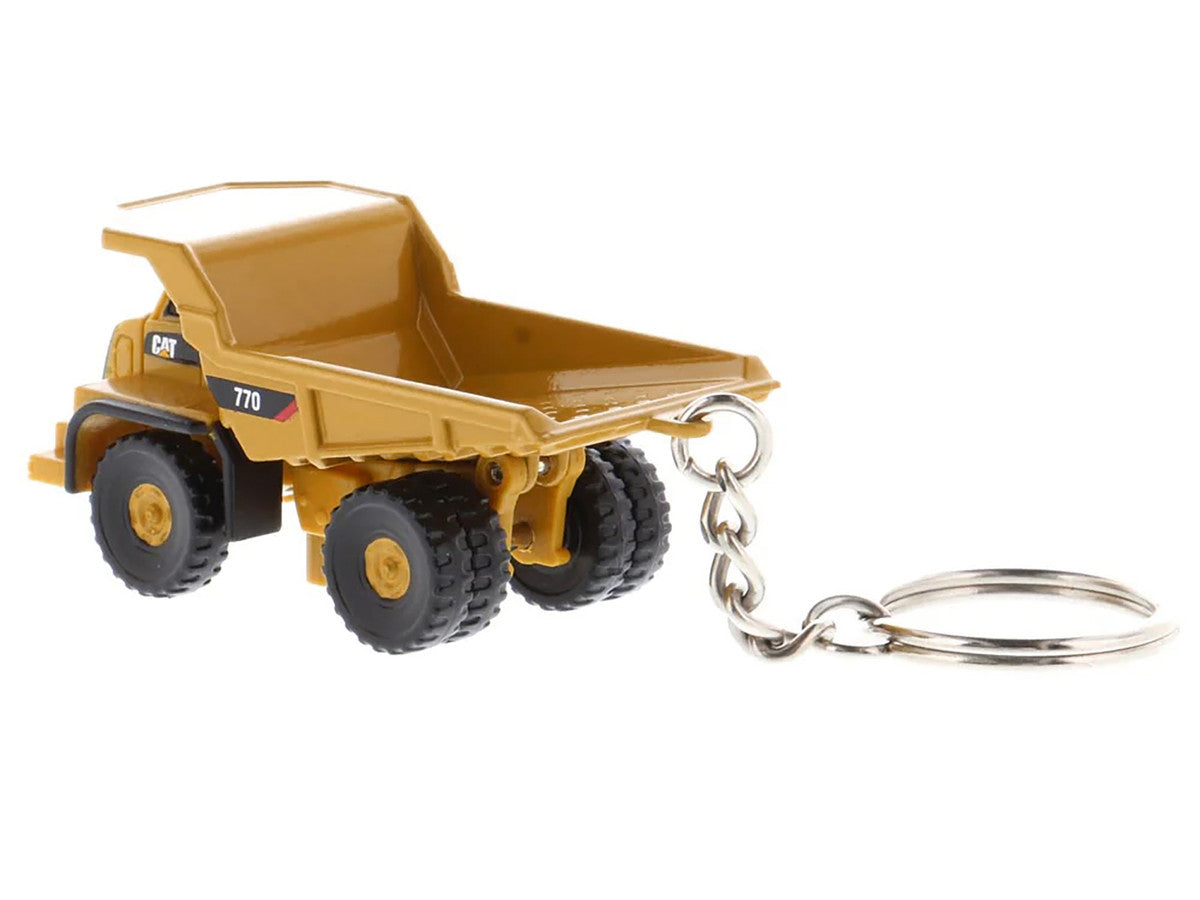 CAT Caterpillar 770 Off-Highway Truck Keychain Yellow Diecast Model by Diecast Masters Diecast Masters